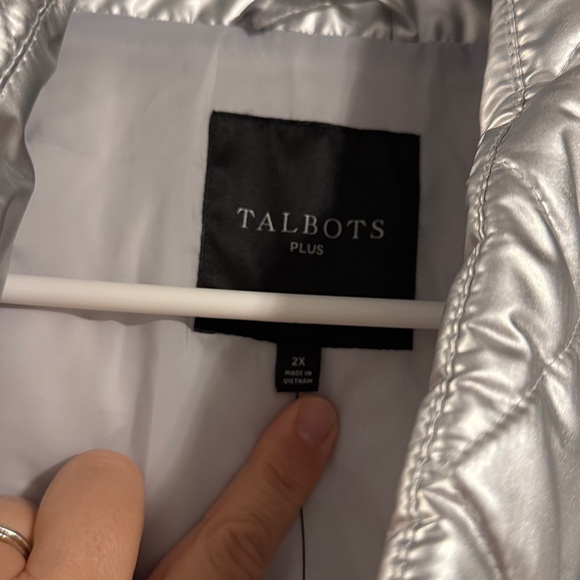 Talbots Shimmering Silver Quilted Vest - Picture 4 of 5